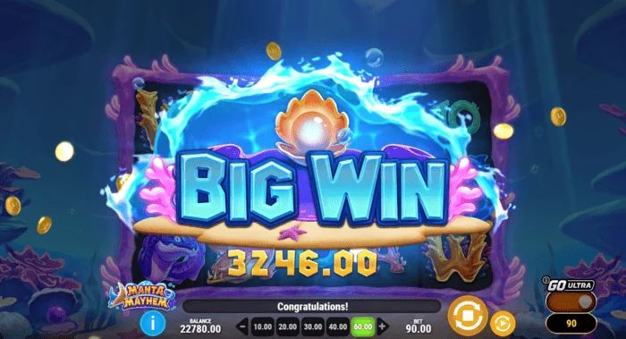 Manta Mayhem - Gran ganancia en Free Spins con multiplicador x10